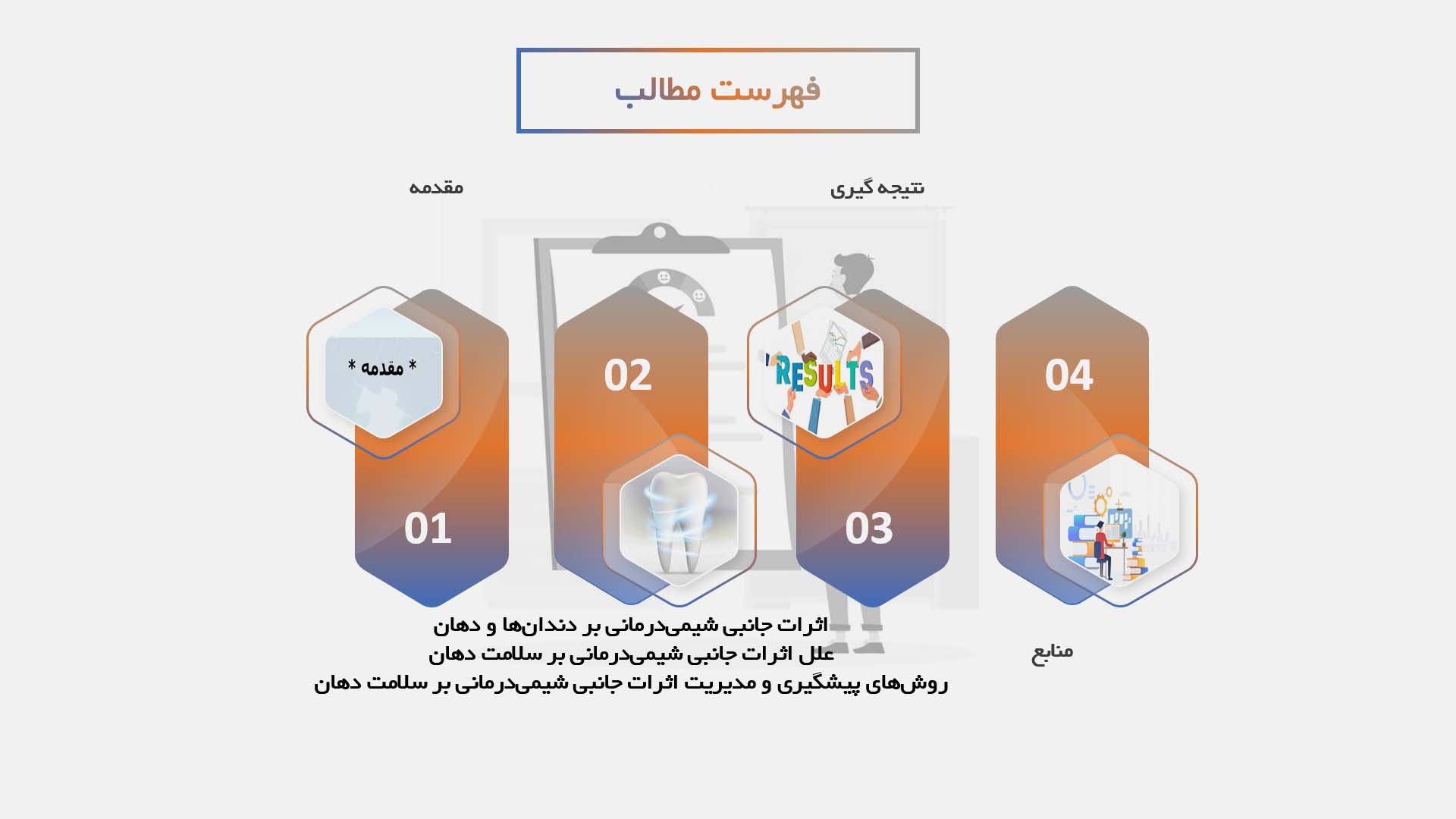 پاورپوینت بررسی اثرات جانبی درمان‌های شیمی‌درمانی بر دندان‌ها